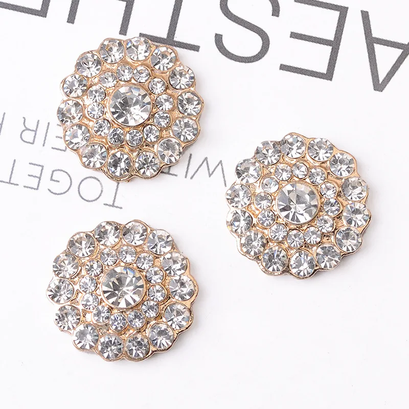 

50pcs 20mm Gold color New fashion Alloy Material Crystal Round Shape charm for DIY Handmade Jewelry Making wholesale