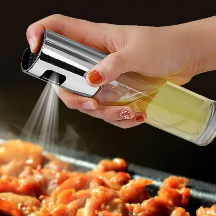 50pcs Kitchen Baking Oil Cook Oil Spray Empty Bottle Vinegar Bottle Cooking Tool Salad BBQ Cooking Glass Oil sprayer SN3750