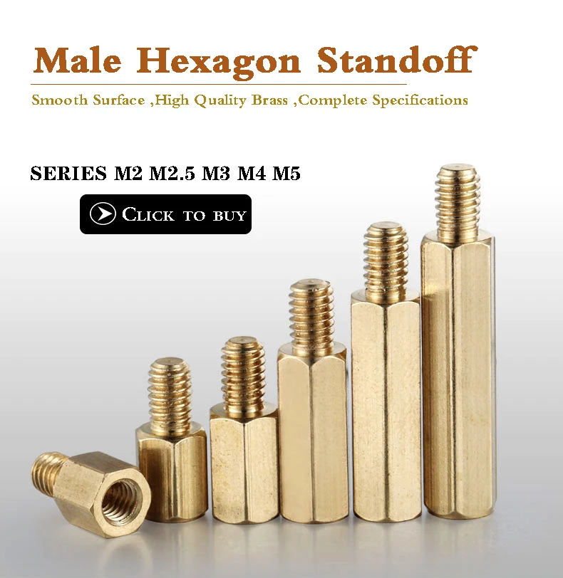 M3 3/4/5/6mm Einzigen Kopf Hex Messing Standoff Gewinde Säule Für PCB Computer Motherboard stand Off Racks Spacer Standoff – Detail 1