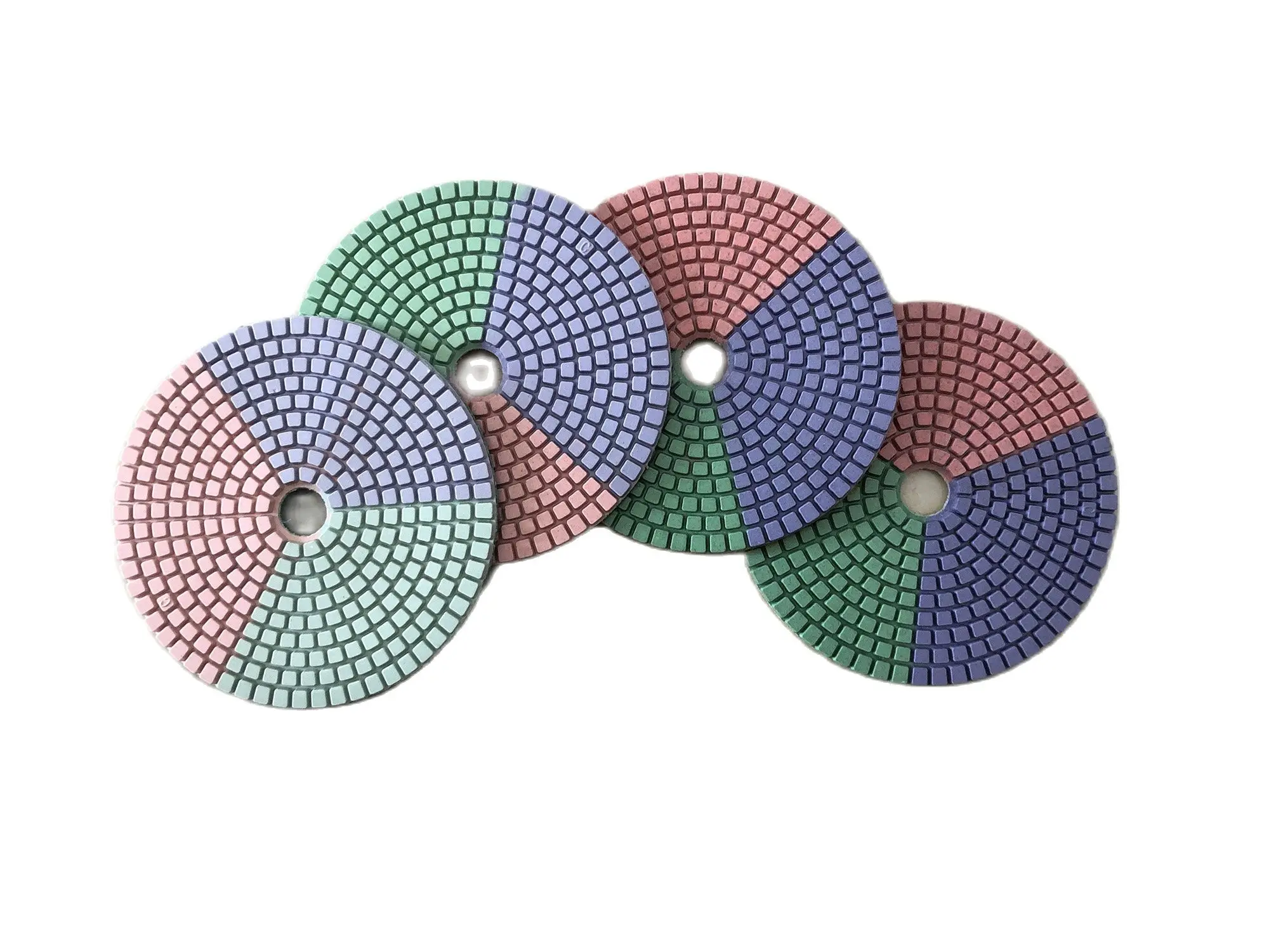 4 Inch 100mm Three Colors Abrasive Flexible Disc Diamond Wet Polishing Pad For Grinding Granite Stone Concrete Marble