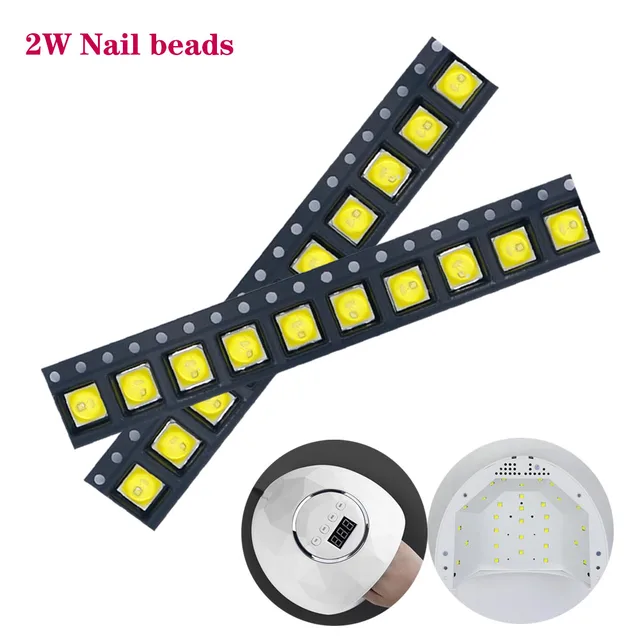 20ps dużo UV koralik 2W paznokci lamped 9.8V-10.3V SMD5054 5051 5050 lampa UV LED 365 + 395NM diody LED do paznokci słońce maszyna dla majsterkowiczów