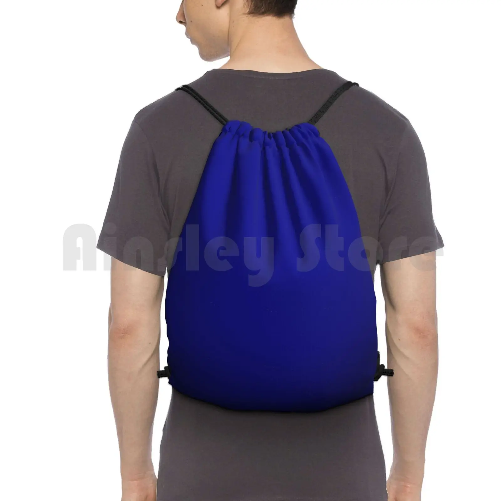 Plain Solid Dark Blue-100 Blue Shades On Ozcushions On All Products Backpack Drawstring Bags Gym Bag Waterproof Dark Blue