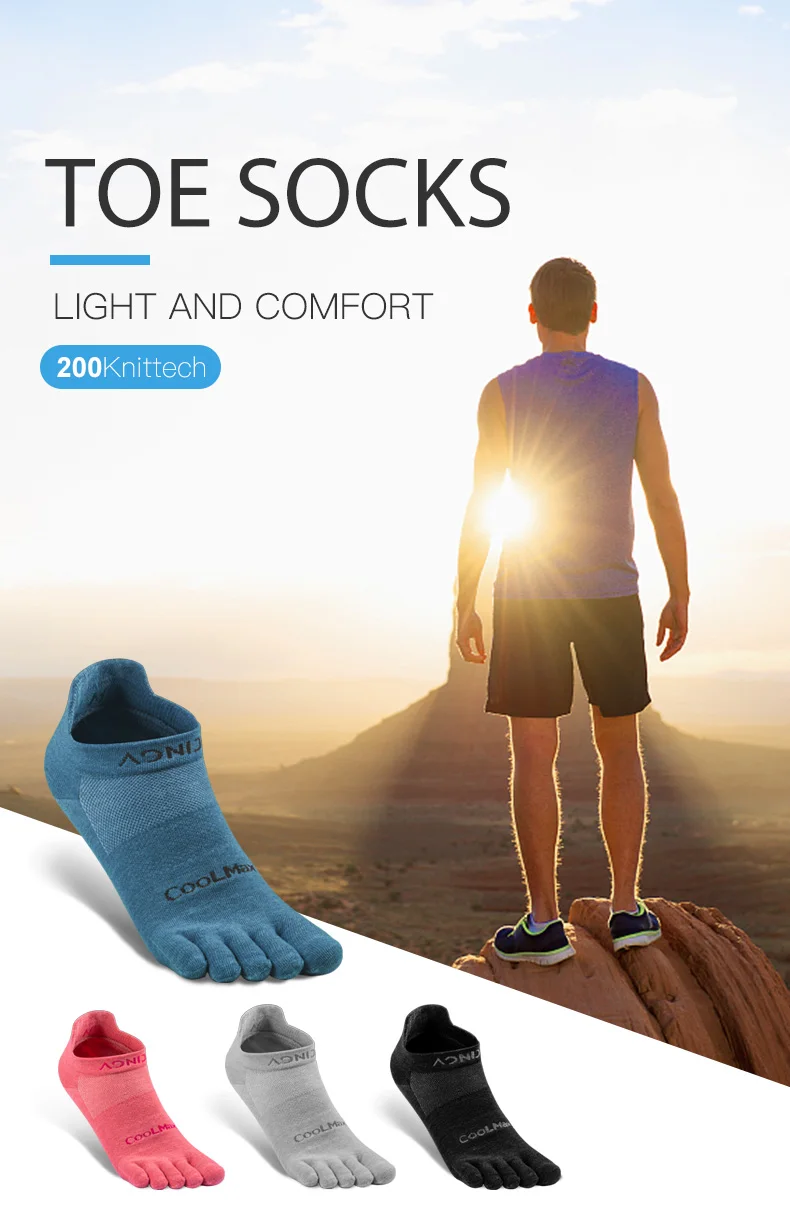 AONIJIE E4109S E4110S One Pair Low Cut Socks Quarter Athletic Toe Socks Perfect For Five Toed Barefoot Running Shoes Marathon