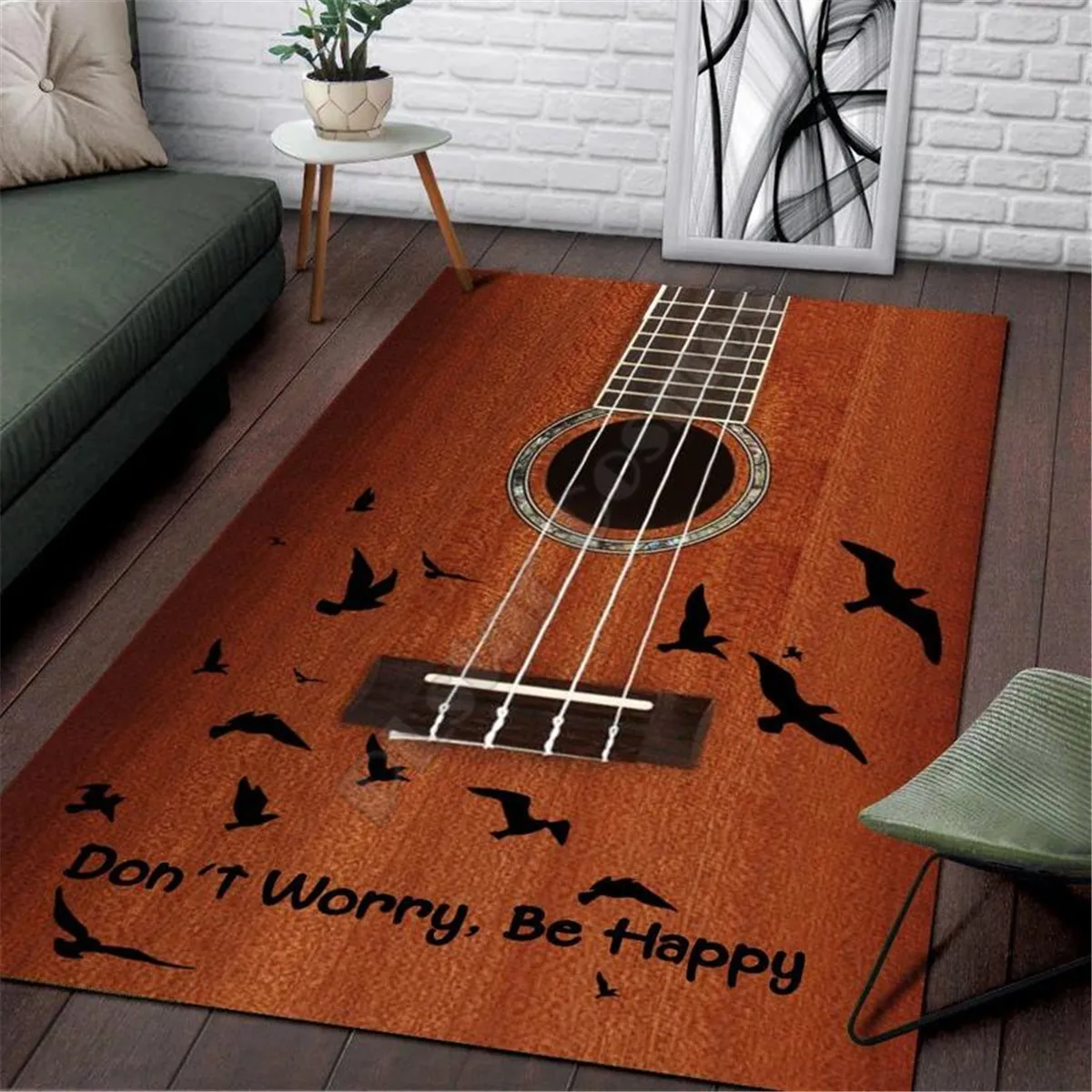 

Ukulele 3D Printed Rugs Mat Rugs Anti-slip Large Rug Carpet Home Decoration 09