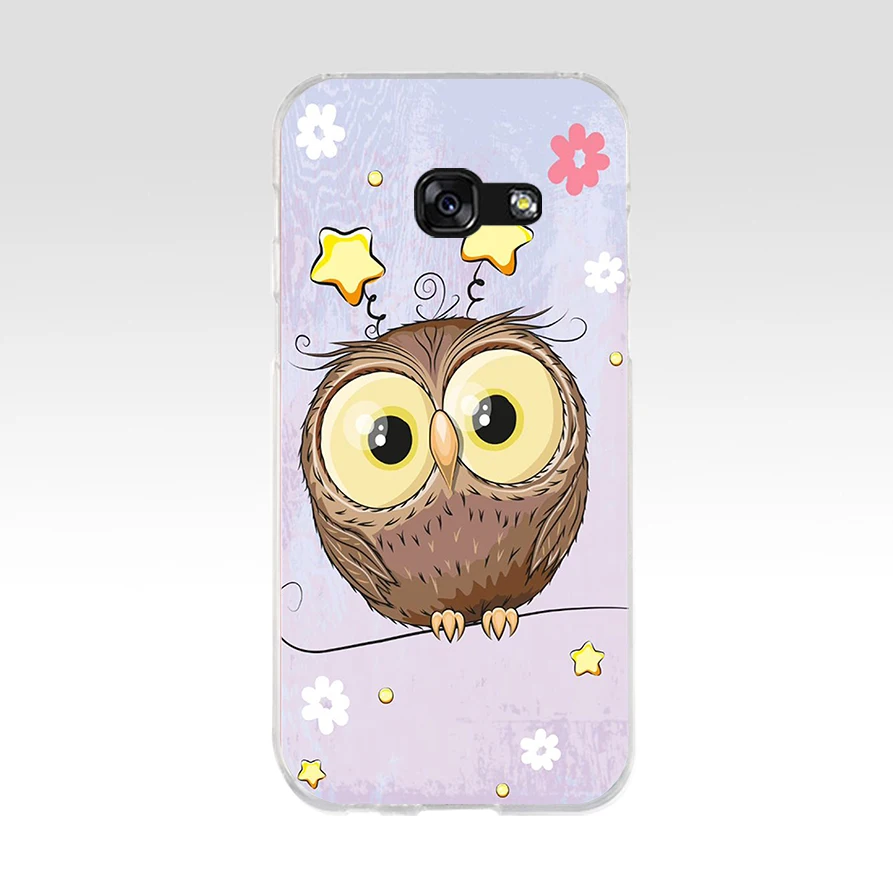 48SD Cute Owl Hearts Lover Christmas Soft Silicone Tpu Cover phone Case for Samsung a3 a5  a6 plus a7 a8 a9 star lite s 6 7 8 9