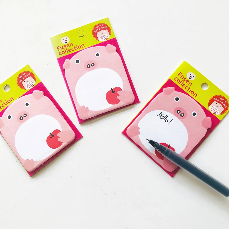 1PC Cute Kawaii Pig Decorative Memo Pads School Office Computer Note Message Leave