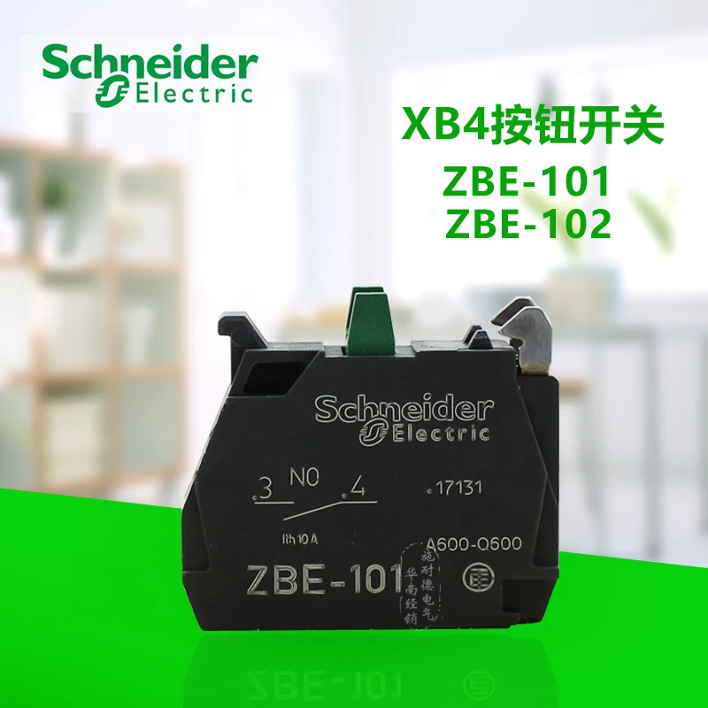 Button switch ZBE-101 Normally open contact module ZBE-102 Normally closed contact module Silver alloy Screw clamp terminal