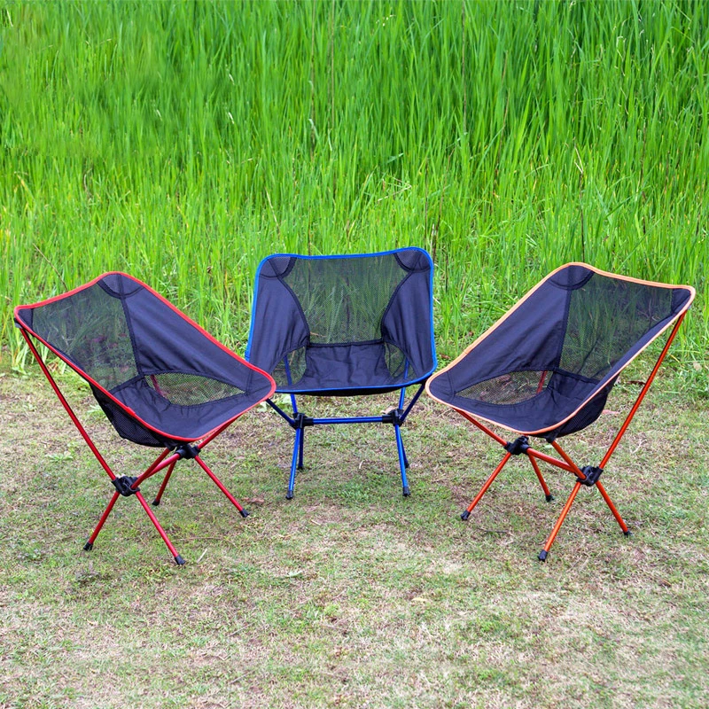 Outdoor Folding Chair Portable Leisure Backrest Stool Ultra Light Aluminum Alloy Fishing Chair Beach Fast Foldable Chair Camping