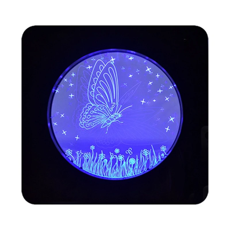 Christmas Dynamic 3D Night Light Remote Control Rechargeable Cartoon Elk Butterfly Creative Gift LED Table Nightlight for Kids