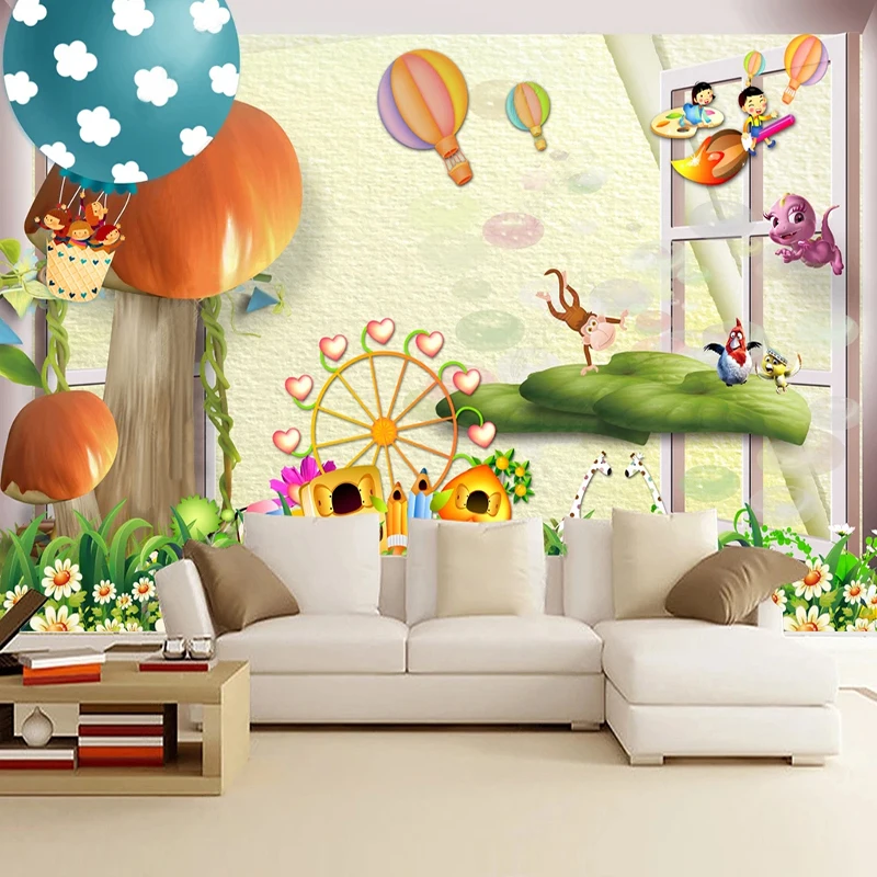 

Custom Photo Wallpaper Creative Cartoon Mushroom Murals Living Room Children's Bedroom Backdrop Wall Cloth 3D Home Decor Poster