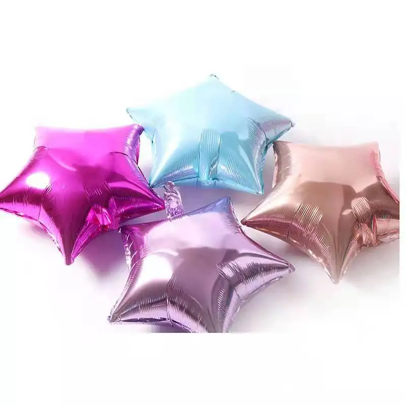 5pcs 18inch Five-pointed star birthday party layout wedding room wedding decoration automatic sealing aluminum helium balloon