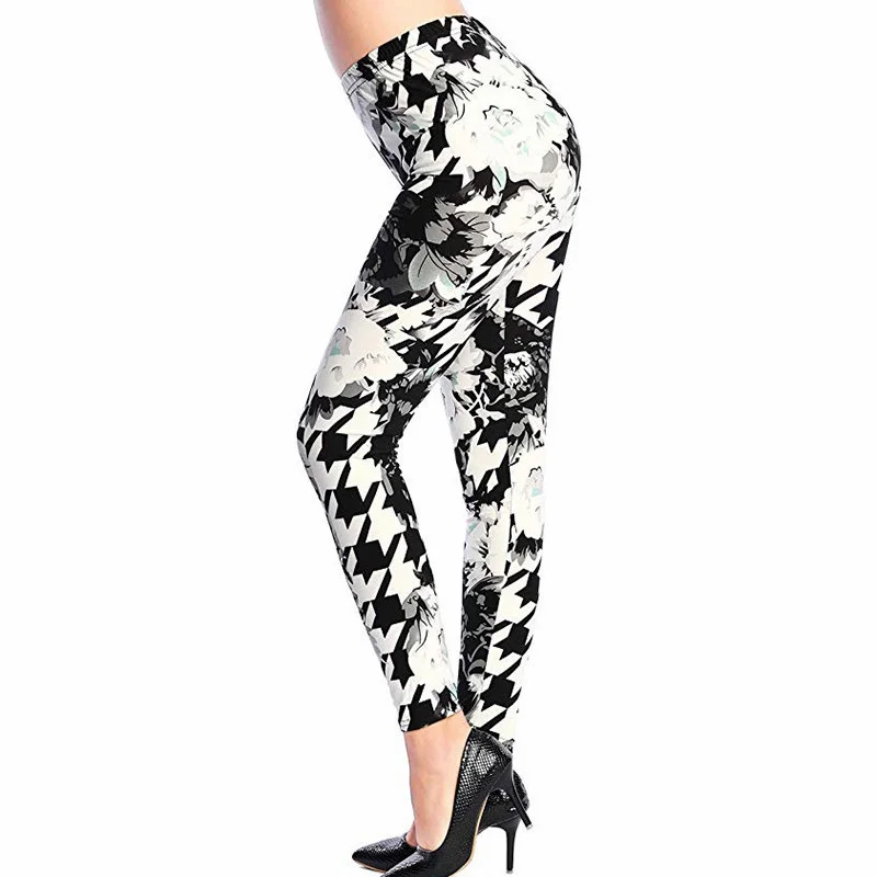 YSDNCHI Fitness Trousers Flower Print Leggings Women Pants Top Quality Casual Mid New Arrived Seamless Sport Leggins