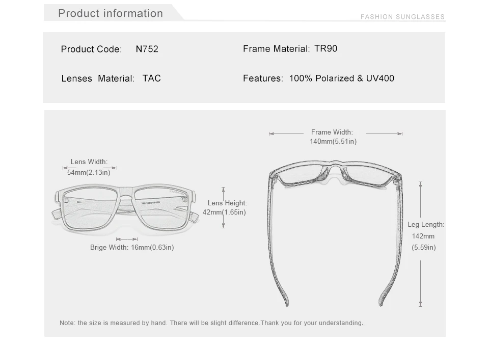 KINGSEVEN Marken-Polarisierte Sonnenbrille für Männer und Frauen, Quadratische Fahrerbrille, Outdoor-Sportbrille mit UV400-Schutz – Detail 2