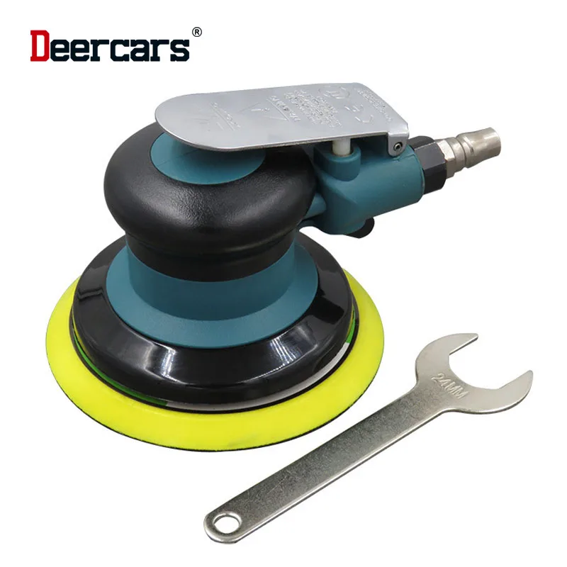 125mm Pneumatic Sander 5 Inch Air Sandpaper Machine Woodworking Mechanical Derusting Putty Car Wind Sanding Waxing Grinding Tool