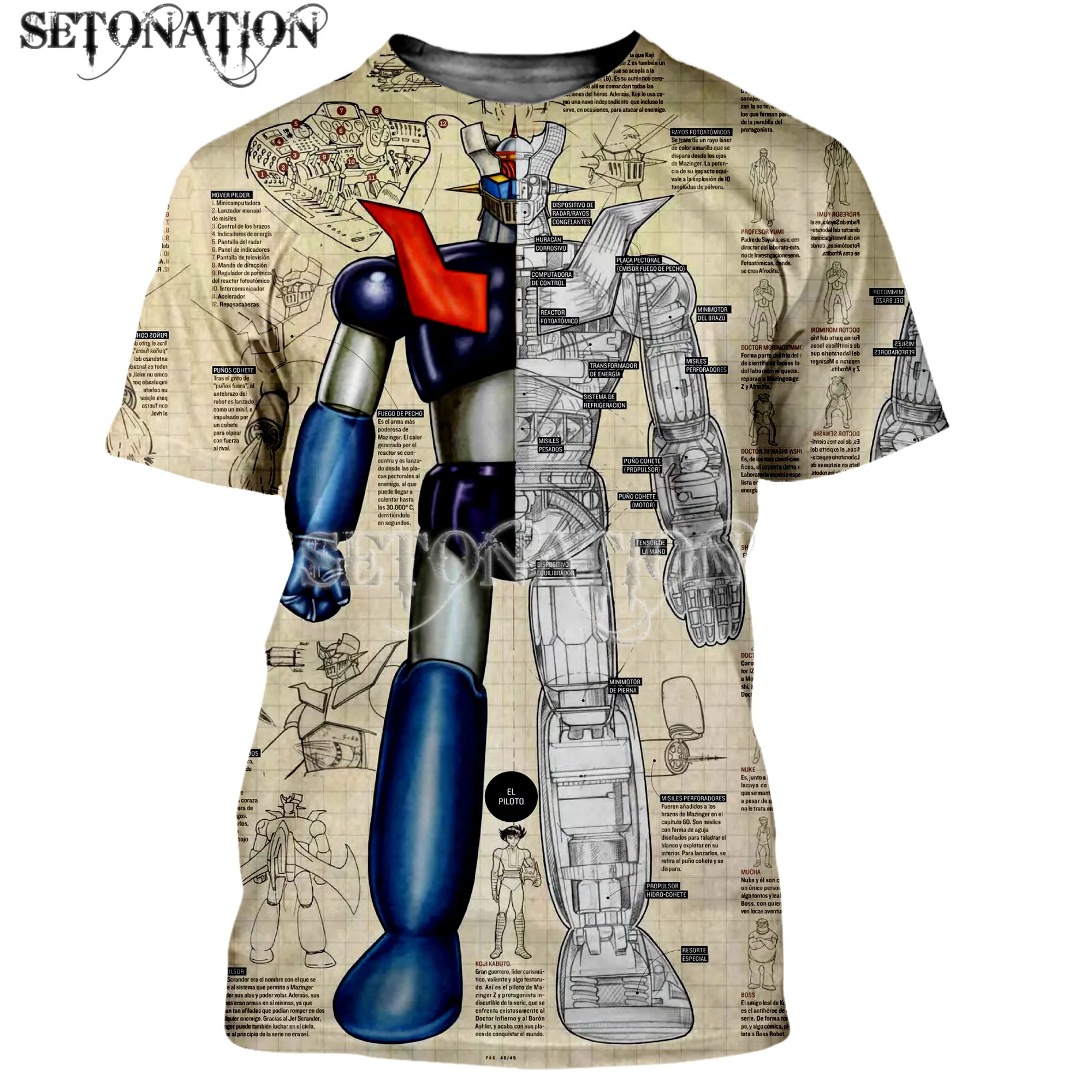 Mazinger z customize men /women New fashion cool 3D printed t-shirts Harajuku style streetwear summer tops dropshipping