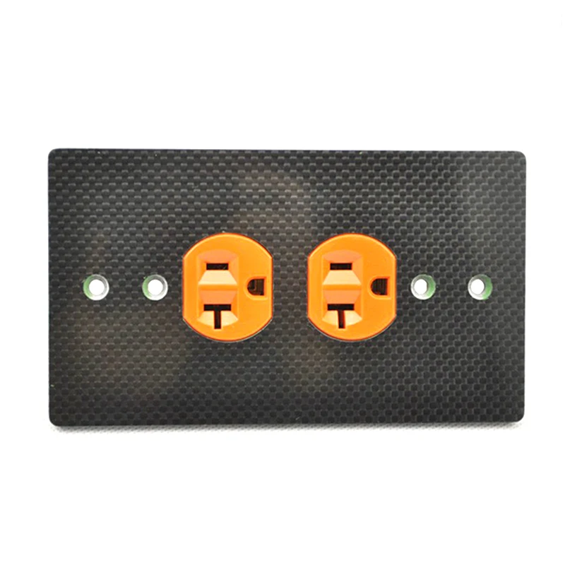 

Free shipping one pcs 150*86 Carbon Fiber Power outlets cover wall plate Duplex Receptacle socket