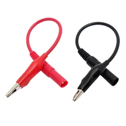 Pinza eléctrica para prueba de multímetro de 2 piezas, pinza de cocodrilo y plomo, para medidor, sonda de prueba, color rojo y negro