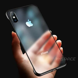 Frameloze Matte Case Voor iPhone X XS XR 11 12 13 Mini Pro Max 7 8 Plus SE 2020 2022 Anti vallen Geen grenzen Harde PC Cover