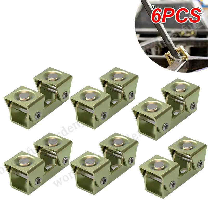 6PCS V-type Magnetic Adjustable Welding Fixture Welding Clamps Suspender Fixture Hand Holder Adjustable Tool