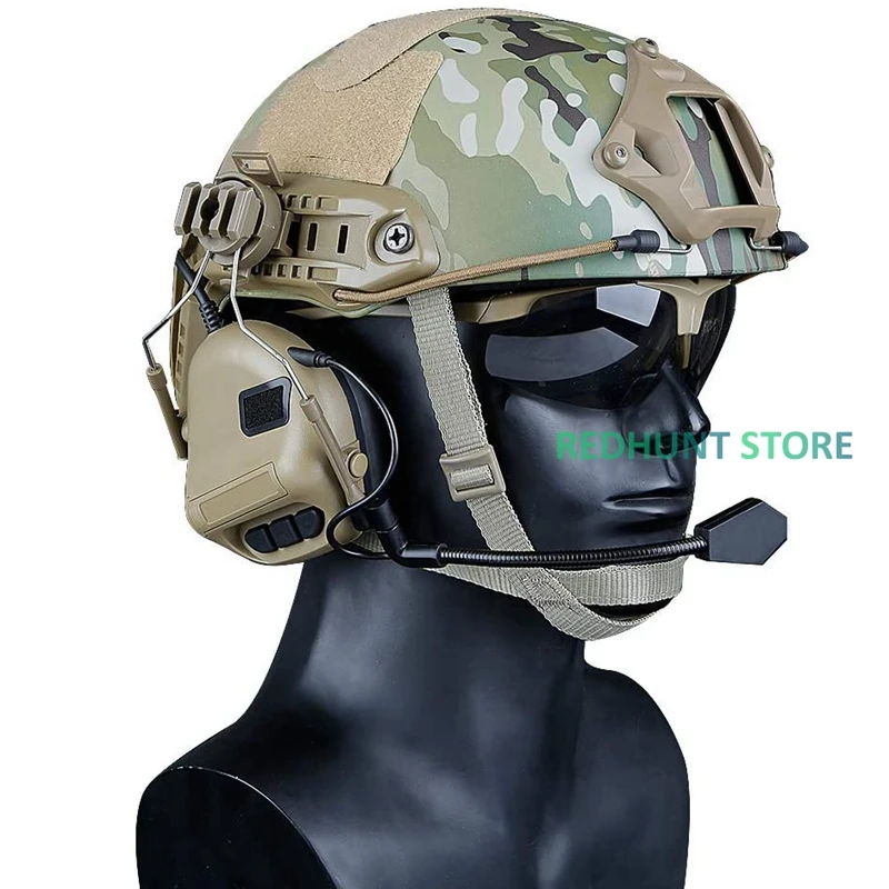 Tactical Helmet Headset War Unlimited Power Intercom Microphone Communication Headphones No Pickcup &Noise Reduction Function