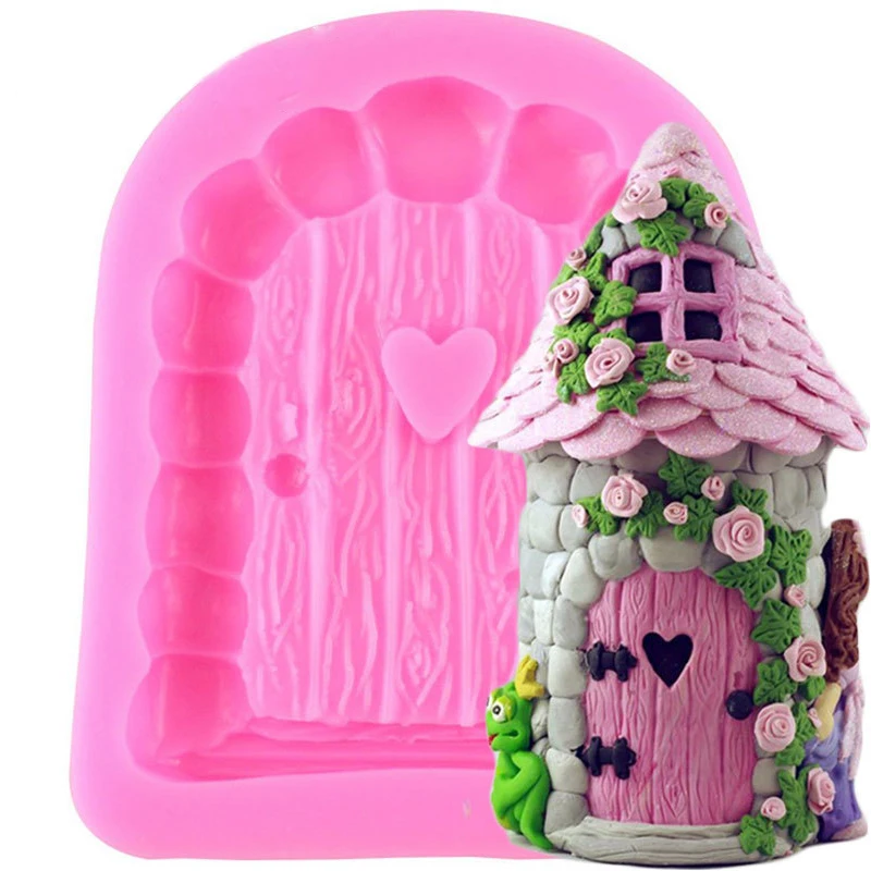 Enchanted Vintage Fairy Garden Fairy Gnome Home Door Snail Silicone Chocolate Fondant Molds Craft Polymer Clay Cake Decorating