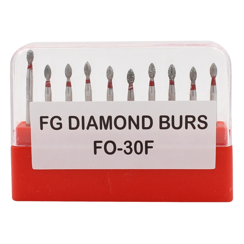 10Pcs/Pack Dental Diamond FG High Speed Burs Drills For Polishing Smoothing Teeth Polishers Dia.1.6mm Dentist Lab Materials