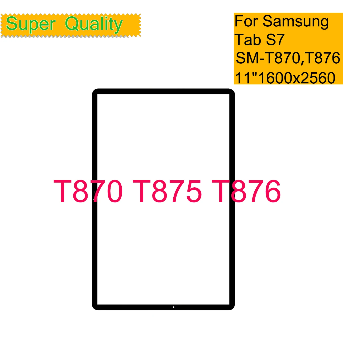 10Pcs/Lot For Samsung Galaxy Tab S7 T870 T875 T876 Touch Screen Panel Tablet Front Outer LCD Glass Lens With OCA Replacement