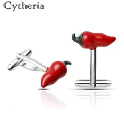 fashion Devil chili shape design red chili  cufflinks for men creative unique cufflinks accessories men's fashion jewelry