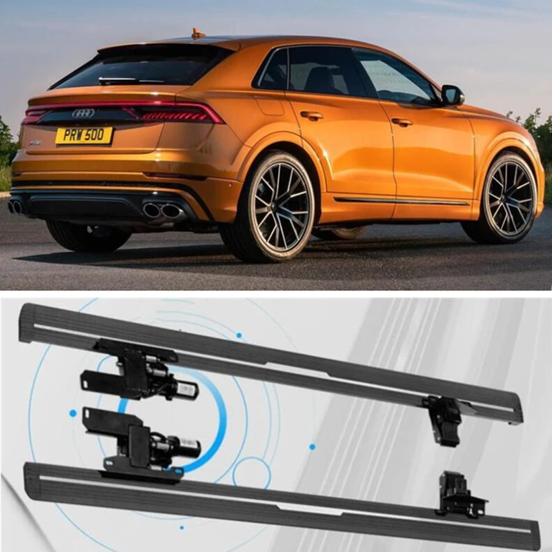 

For Audi Q8 2020 2021 2022 + Electric Motor Automatic Switch Closed Running Boards Side Step Bar Pedals Nerf Bars