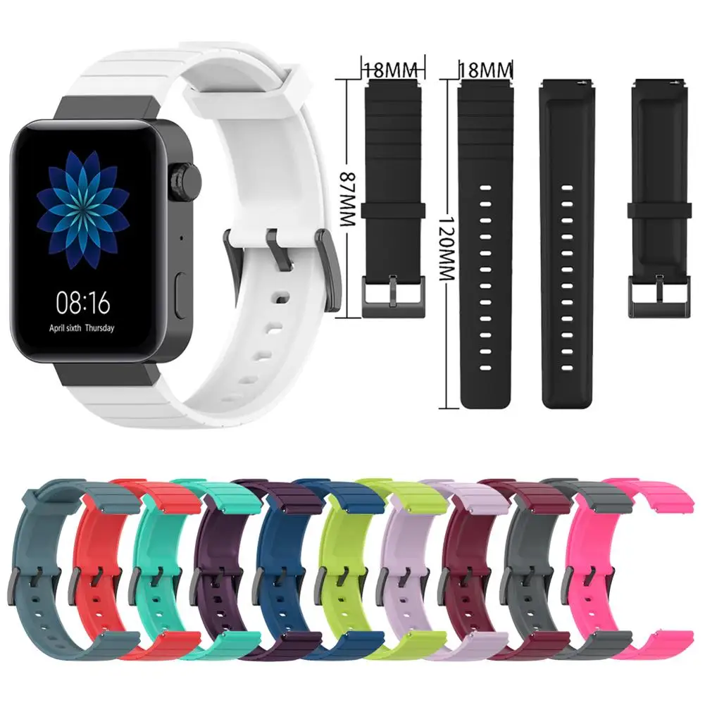 Replacement Silicone Solid Color Soft Watchband Wrist Strap for Mi Watch