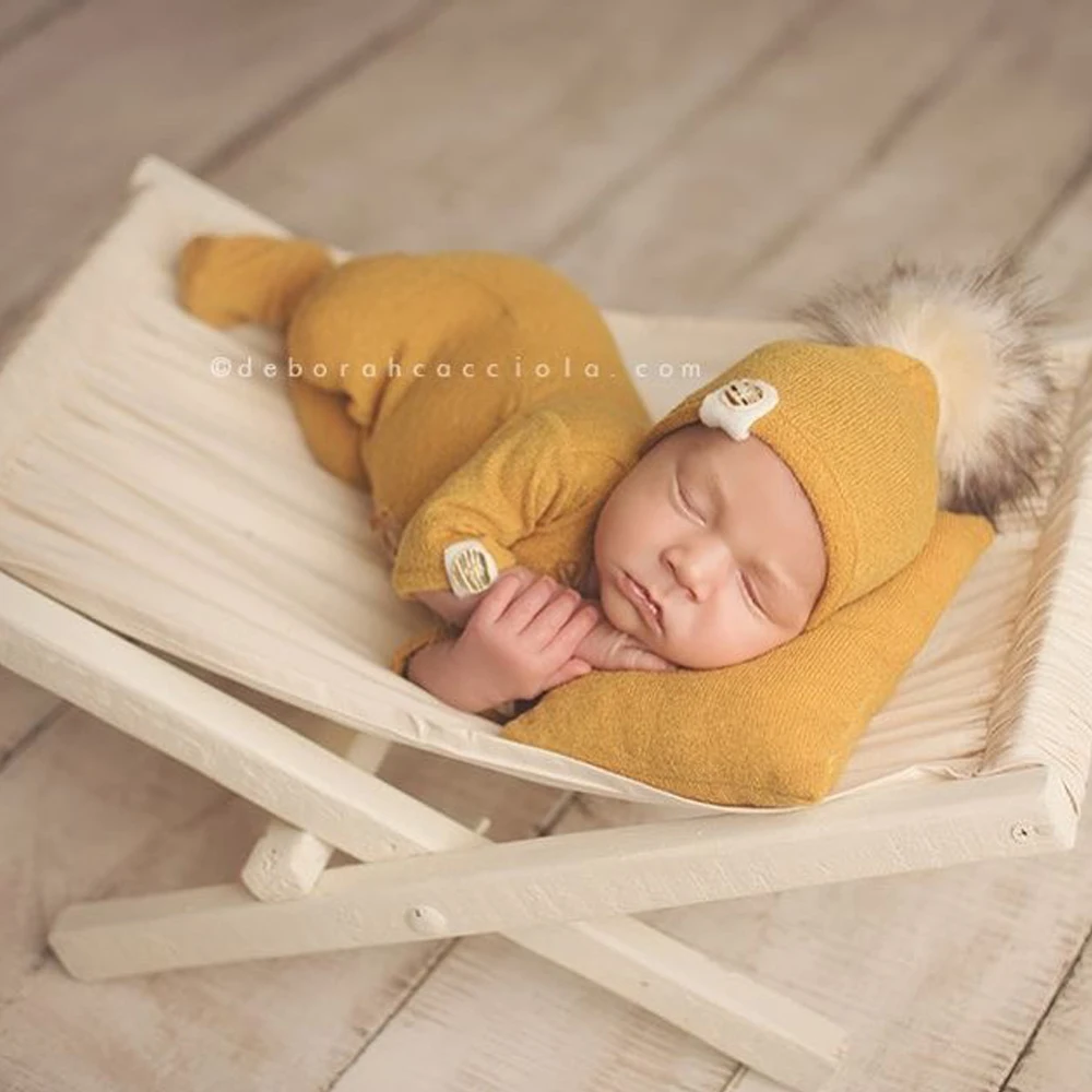 Accesorios de fotografía para recién nacido, conjunto de accesorios para sesión de fotos de bebé, sombrero de Bola de Pelo, Mono para recién nacido,