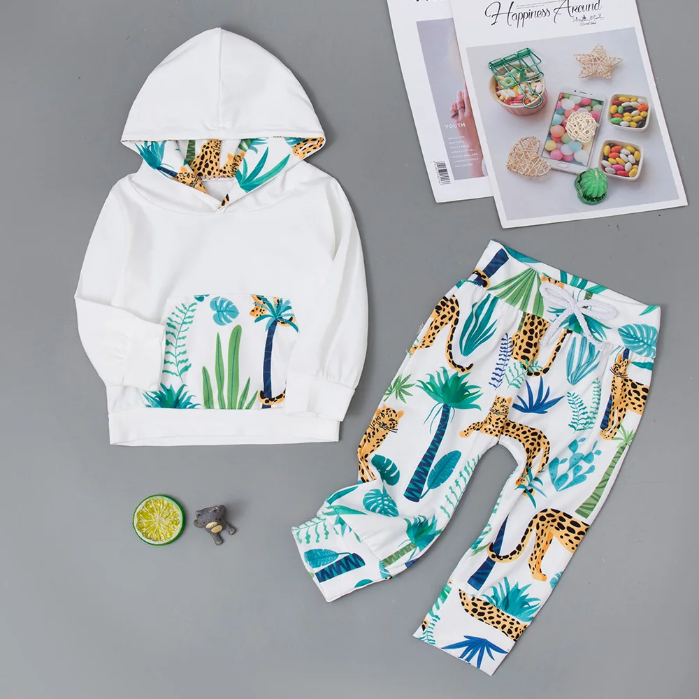 

Baby Clothes 2021 Autumn Winter Toddler Boy Girls Clothing Set Cartoon Print Hoodied Sweatshirt+Pants 2pcs Outfits 0-18 Months