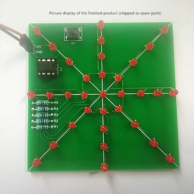 Water lamp kit 51 single chip microcomputer rotary lamp training Electronic DIY making fun welding exercise pieces