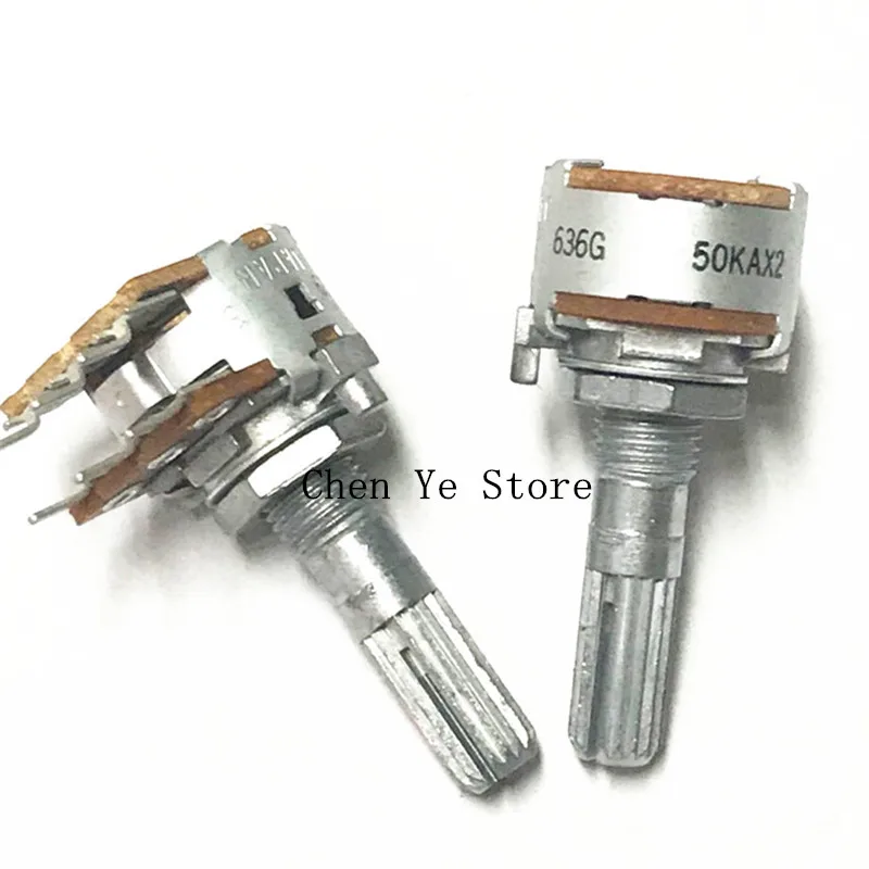 Free Shipping5PCS Japan ALPS potentiometer RK16 16 Type 50KA 100KA Double Union Potentiometer Aluminum Shaft 25MM Potentiometer