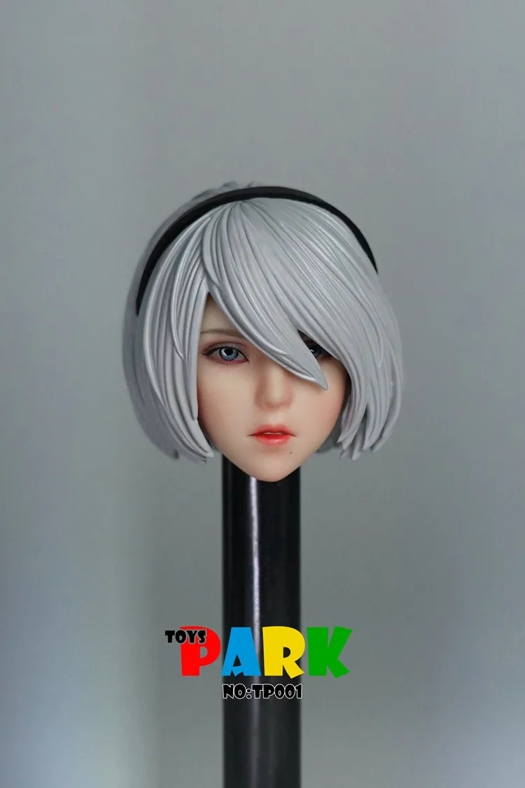 1/6 Scale Sexy NieR:Automata 2B Sister Head Body White Low Cut Sleeveless Dress Skirt Model for 12 inches Body