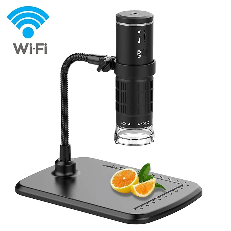 

Wireless Digital Microscope Handheld USB HD Inspection Camera 50x-1000x Magnification with Flexible Stand For iPhone iPad PC