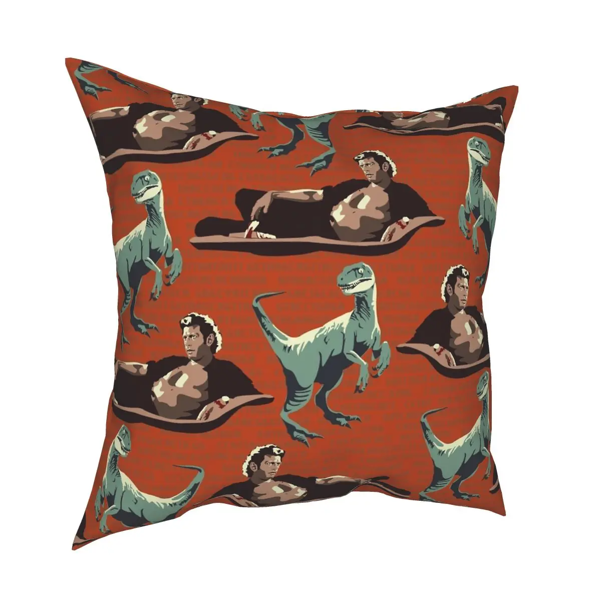 Jurassic Geniuses Square Pillowcase Pattern Zipper Decor Pillow Case Sofa Cushion Case