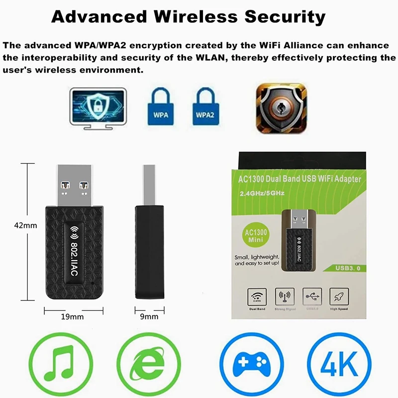 5 Ghz USB Wifi Adaptor 5 Ghz Wi-fi Adaptor Wi Fi Usb Wifi Antena Dongle AC Jaringan Lan Kartu Ethernet Nirkabel 5G Modul untuk PC