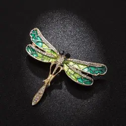 New Arrivals Women's Hot Fashion Bijoux Suit Shirt Dress Crystal Brooch Insect Dragonfly Brooches Pins For Women Jewelry Kpop