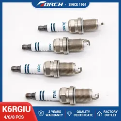 4-8PCS Iridium Spark Plug TORCH K6RGIU Replace for Candle 8894/ZFR6V-G 1748/ZFR6BP-G GM 1214528 55564763 55565219 BERU Z346