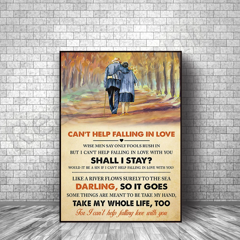 Can't Help Falling In Love Song Lyrics Poster Wise Men Say Only Fools Rush In Poster Home Living Decor Poster