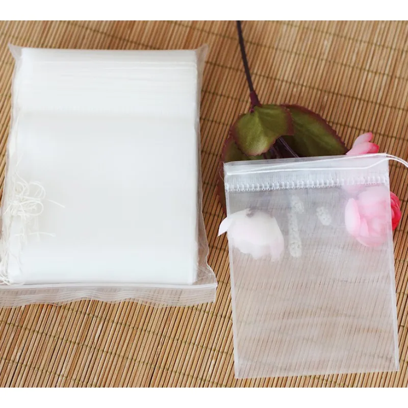 1000pcs Teabags 5x6cm to 8x12cm Nylon Material Empty Tea Bag  With String Heal Seal Filters Disposable Herbal Tea Bags