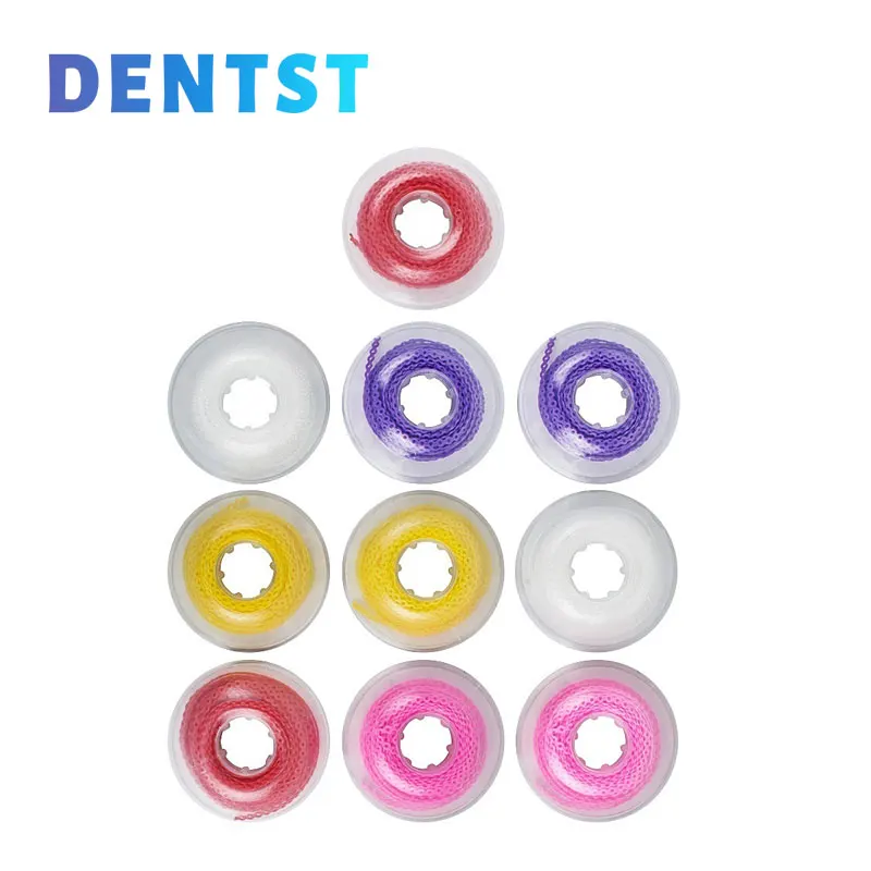 1 rolle Kieferorthopädische Hosenträger Gummi Elastische Bands Hosenträger Dental Silikon Gummi für Zahnspangen (Gelegentliche Farbe)