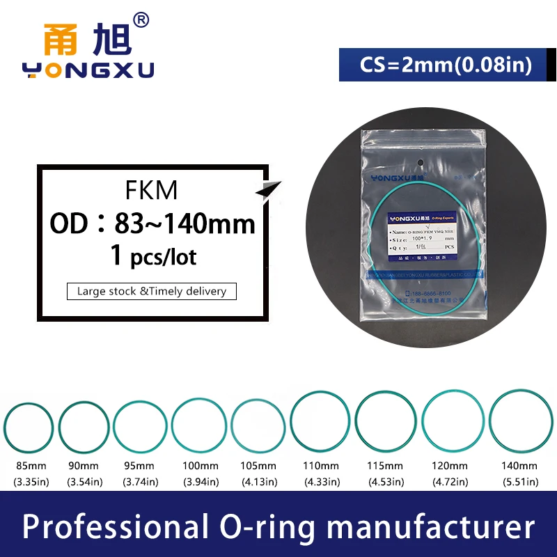 CS1.5/1.9/2/2.4mm OD31-150mm Green FKM Fluorine Rubber O-ring Seals O Rings Seal Gasket Rings Fuel fkm Washer