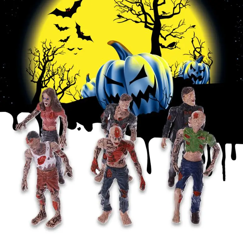 6 Pcs Walking Corpses Model Terror Kids Children Action Figure Dolls Assembly Models