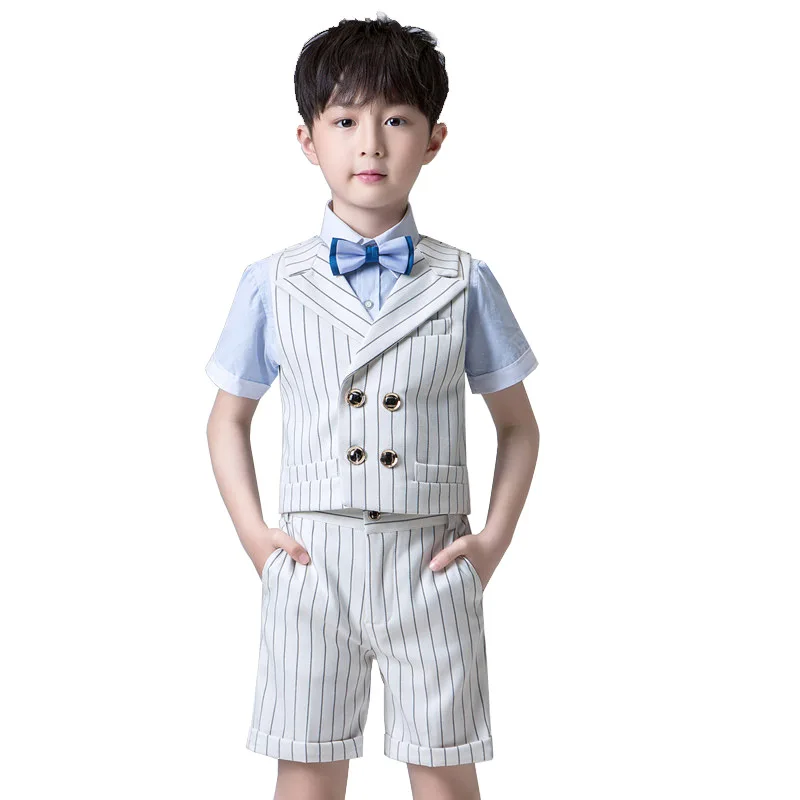 2021 Flowers boys formal wedding suit campus student dress gentleman kids school uniform ceremony costumes With Shirt