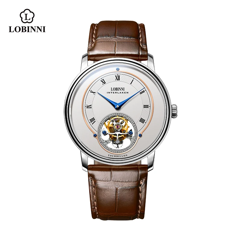 Switzerland Lobinni Luxury Brand Tourbillon Mechanical Watch For Men Skeleton Watch Mens Business reloj hombre Waterproof 8882