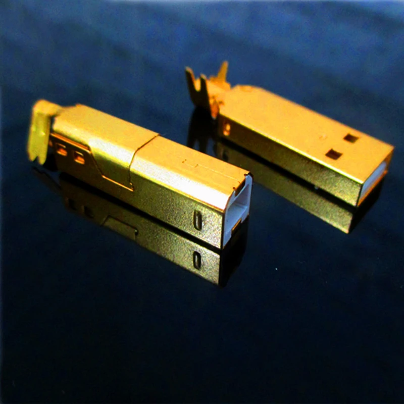 3u banhado a ouro tipo a tipo b usb a usb b conector jack cauda soquete conector porta soquete áudio diy acessórios