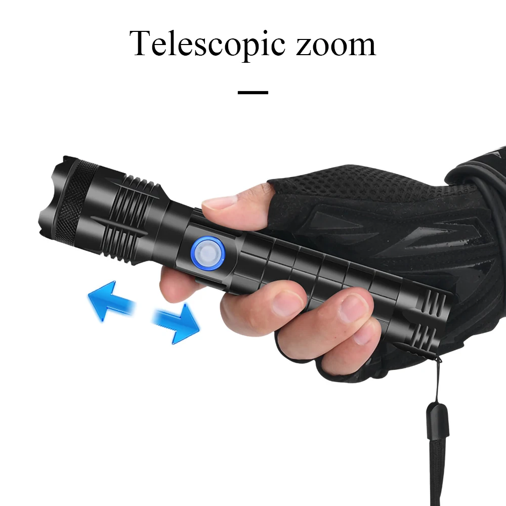 قوية XHP160 مصباح ليد جيب عالية الطاقة التكتيكية الشعلة USB قابلة للشحن ضوء قوي فانوس مصباح مع بطارية واحدة 21700 #3