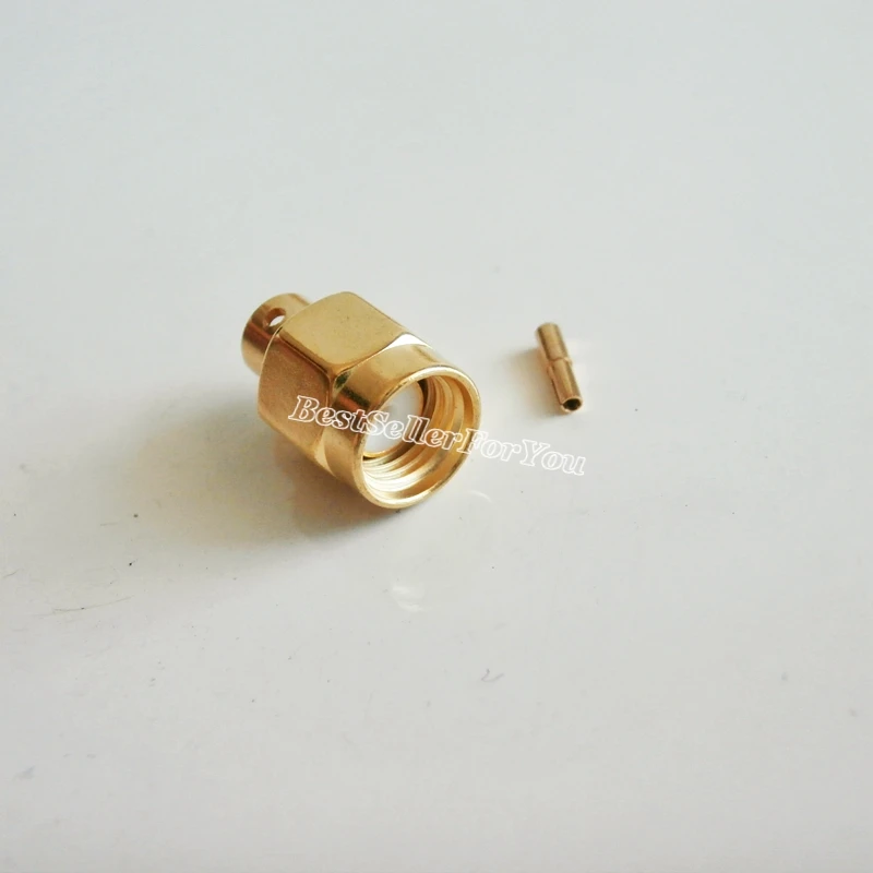 10Pcs RP SMA RPSMA RPSMA Solder Plug Male Straight Connector For Semi-rigid RG402 0.141" Cable image 2